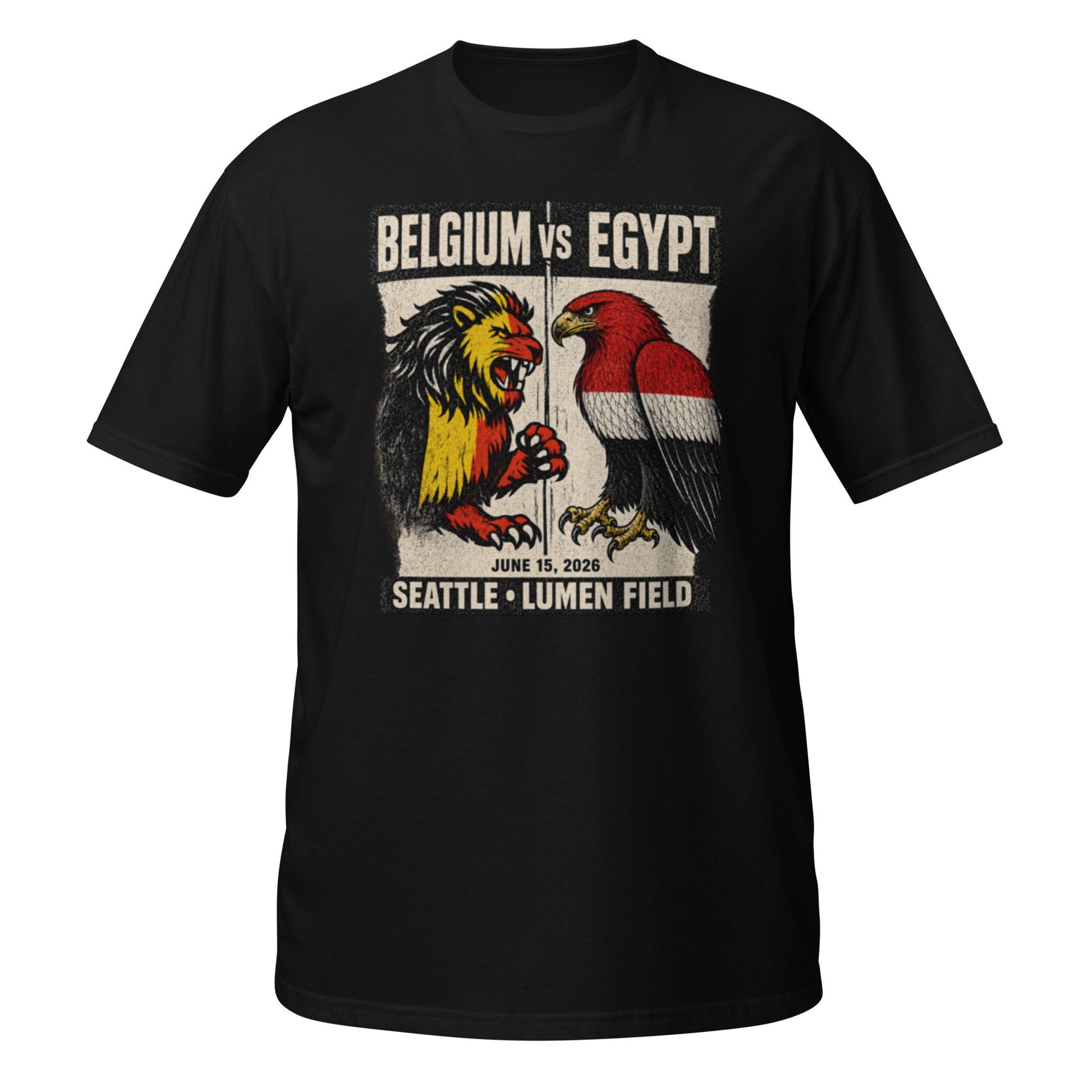 Belgium vs Egypt Seattle 2026 World Cup T-Shirt — Black