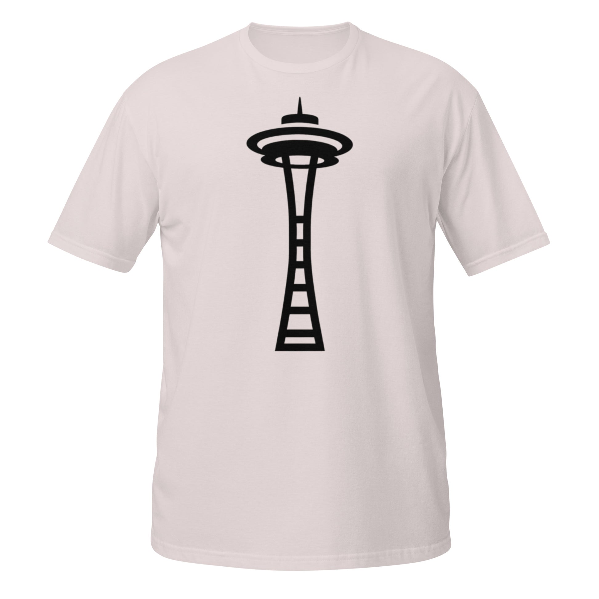 Seattle Space Needle silhouette design on Ice Grey shirt