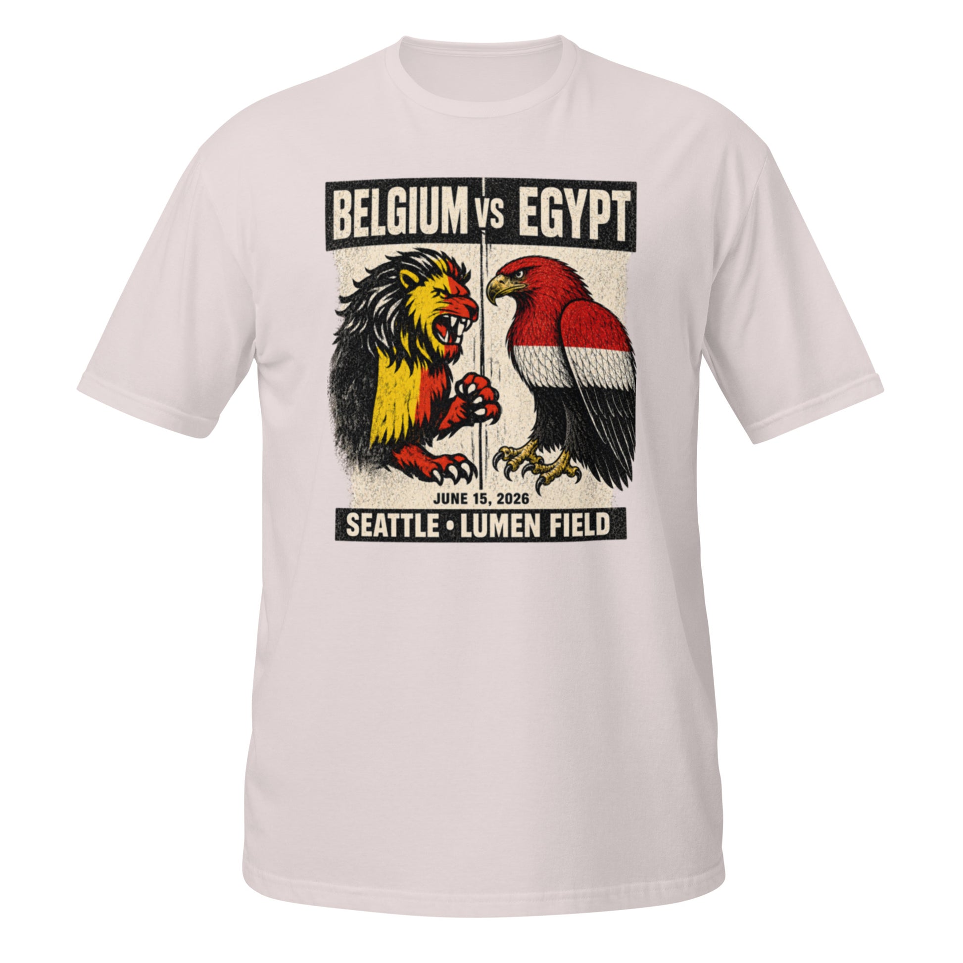 Belgium vs Egypt Seattle 2026 World Cup T-Shirt — Ice Grey