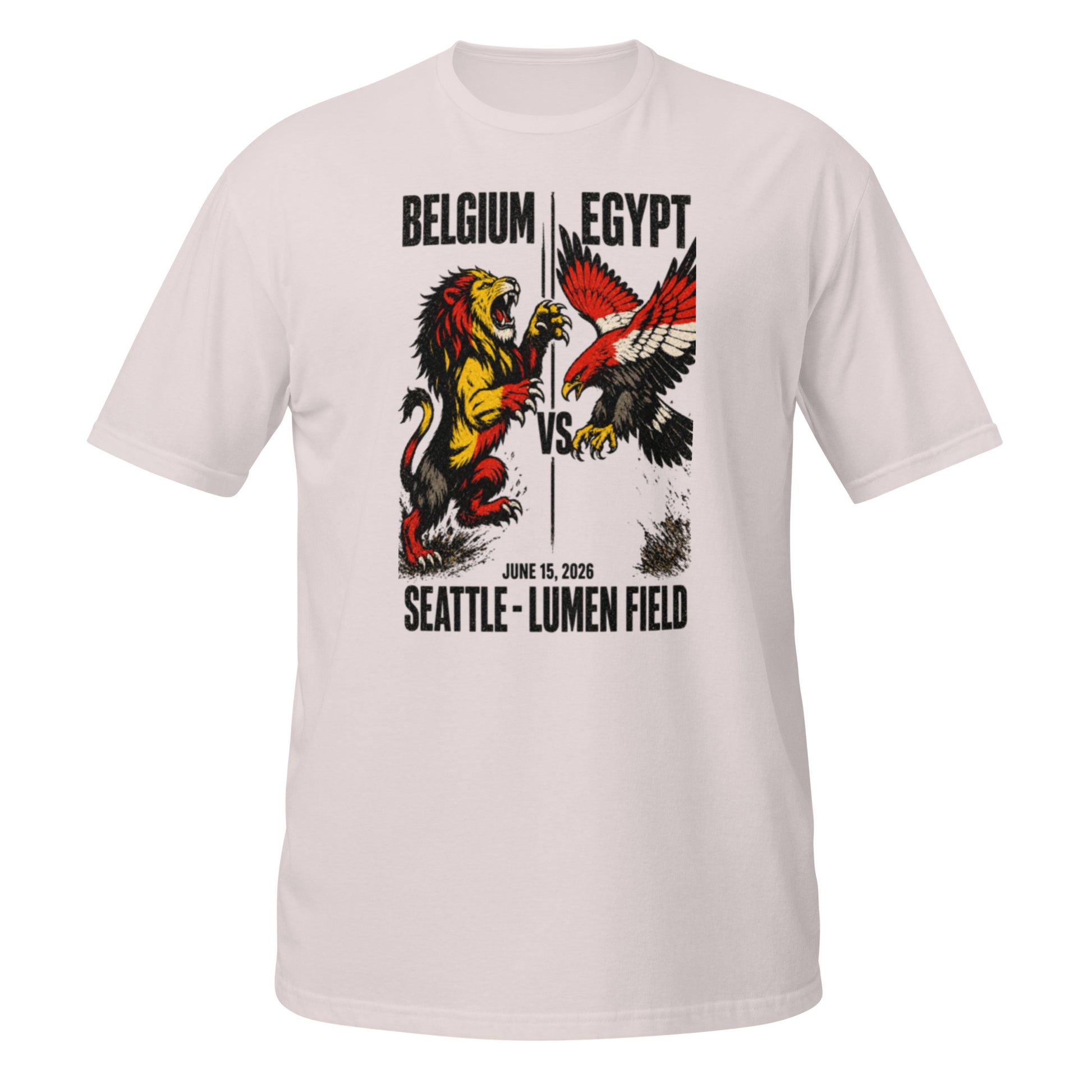 Belgium vs Egypt Seattle 2026 World Cup T-Shirt — Ice Grey