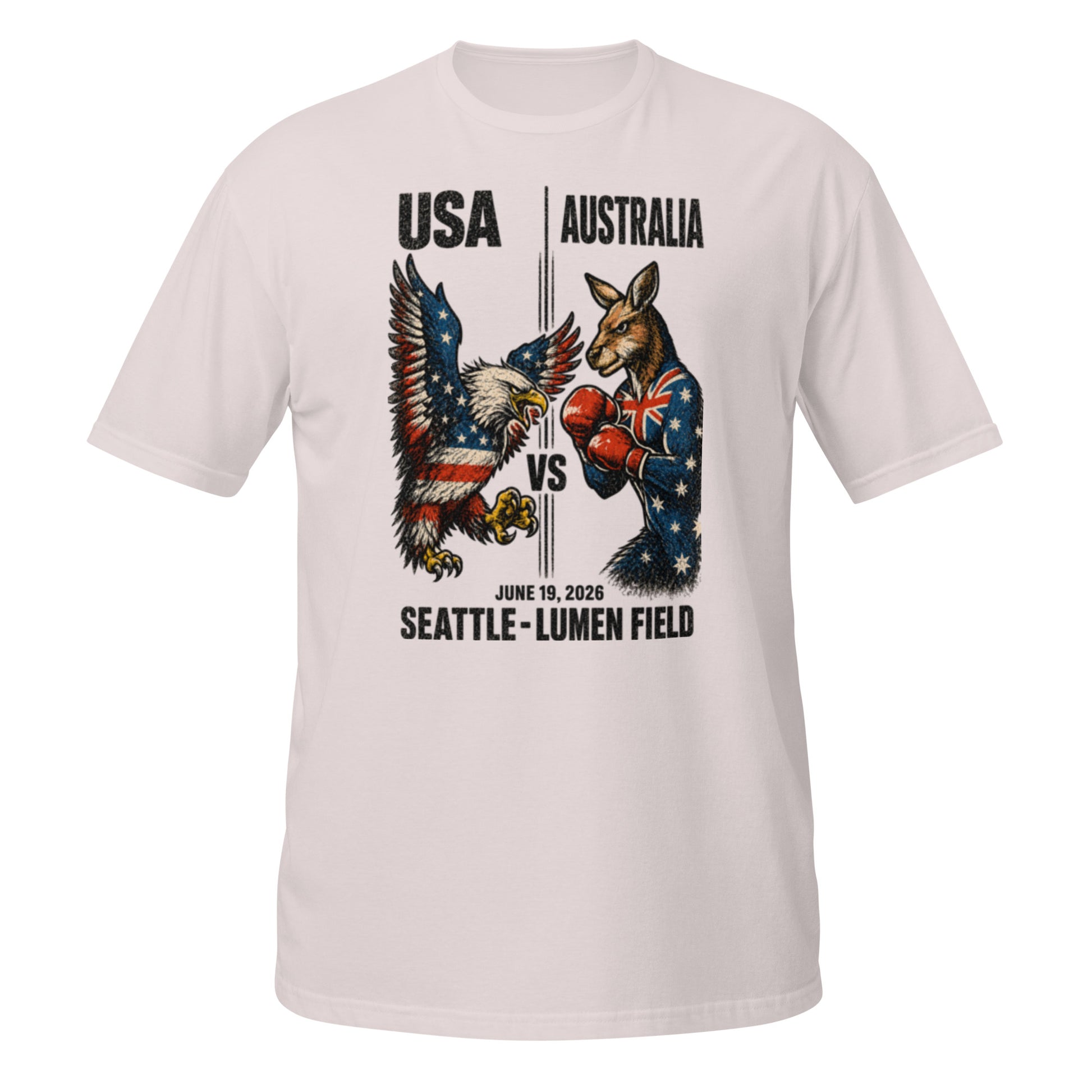 USA vs Australia Seattle 2026 World Cup T-Shirt — Ice Grey