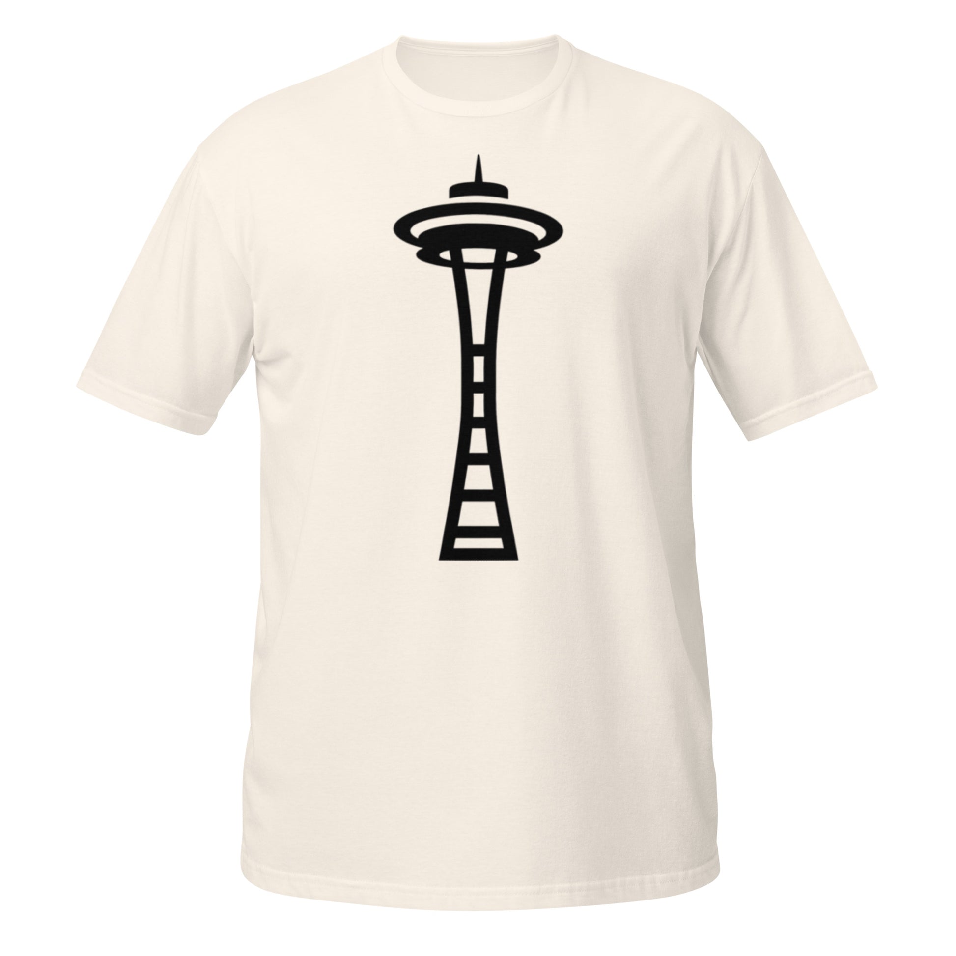 Seattle Space Needle silhouette design on Natural shirt