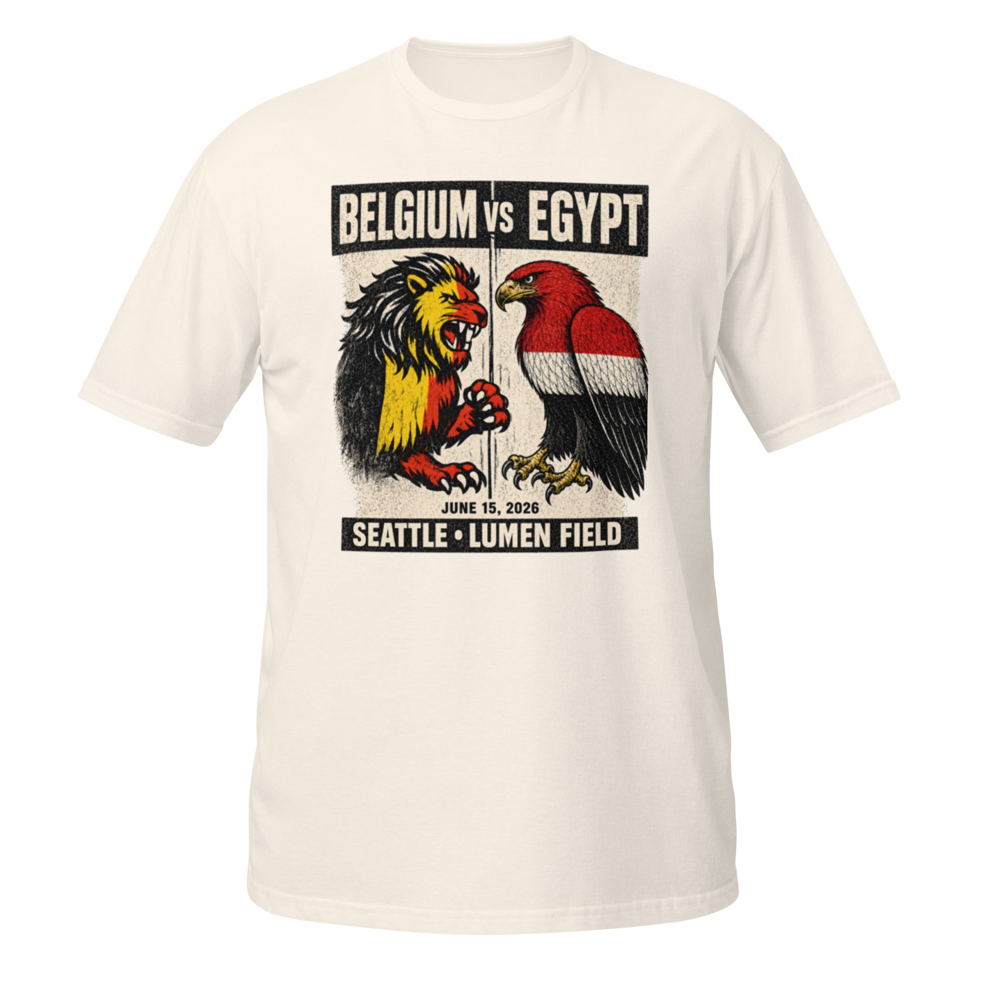 Belgium vs Egypt Seattle 2026 World Cup T-Shirt — Natural