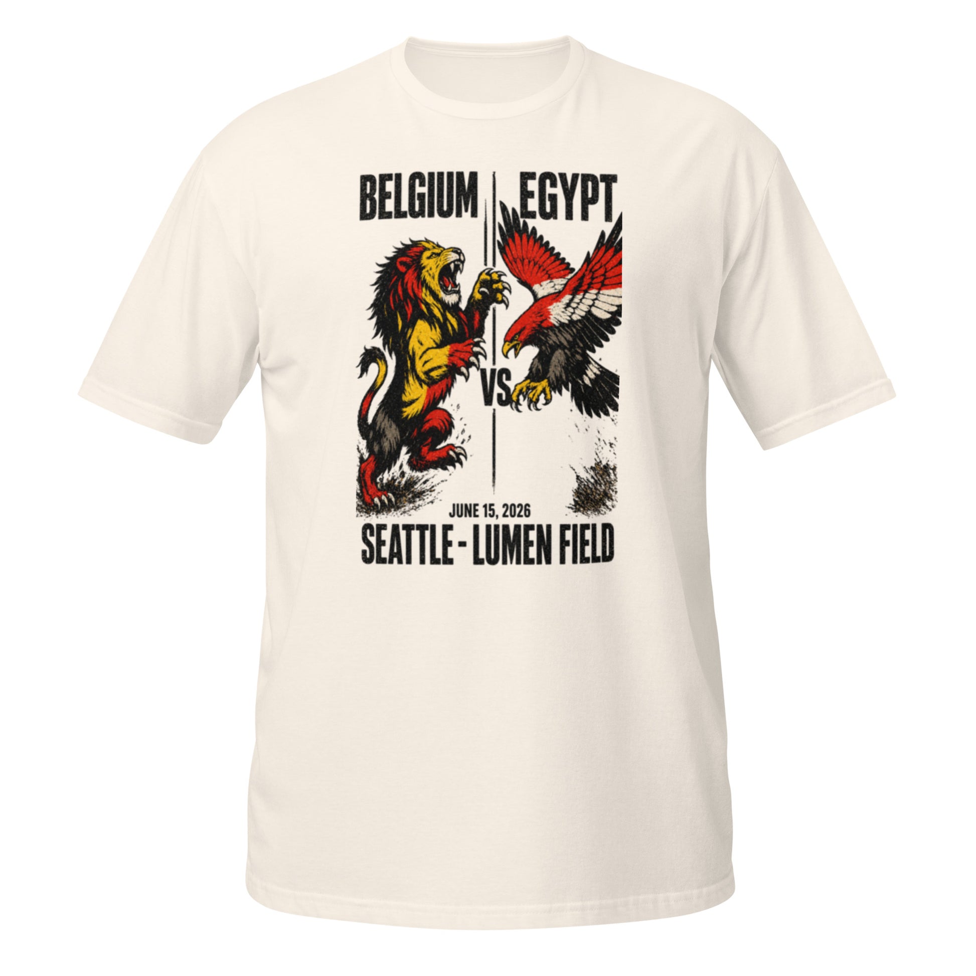 Belgium vs Egypt Seattle 2026 World Cup T-Shirt — Natural