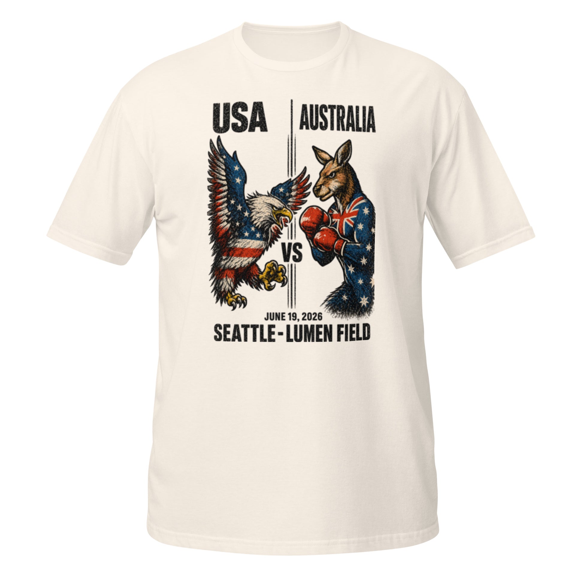 USA vs Australia Seattle 2026 World Cup T-Shirt — Natural