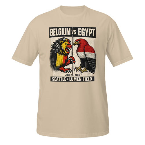 Belgium vs Egypt Seattle 2026 World Cup T-Shirt — Sand