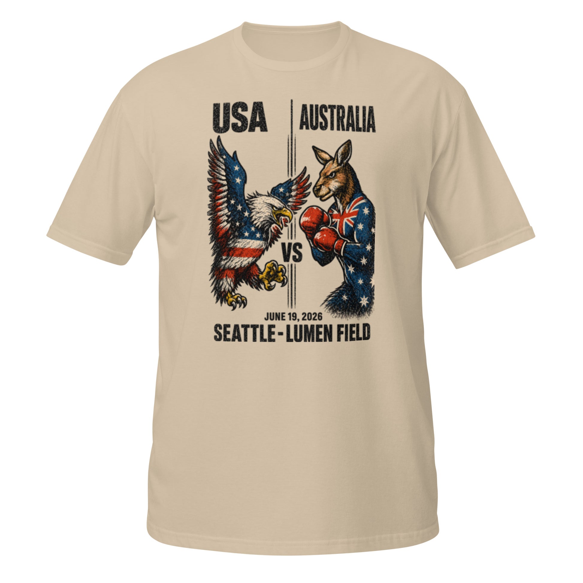 USA vs Australia Seattle 2026 World Cup T-Shirt — Sand
